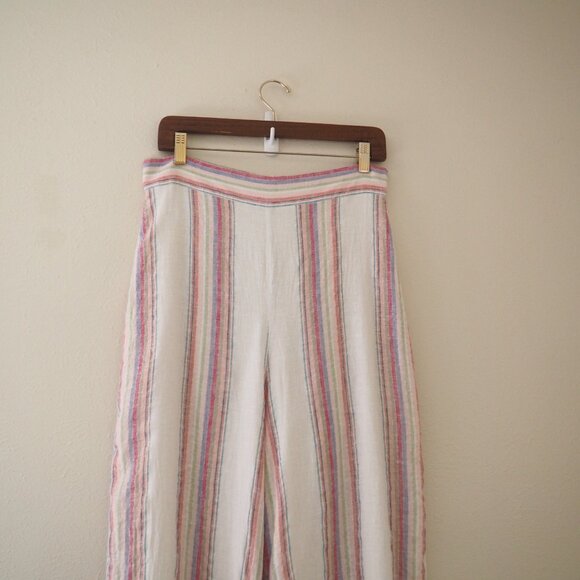 Amanda Uprichard MATCHING 2 Piece Ravine Positano Stripe Wrap Top & Pant sz L - Picture 5 of 13